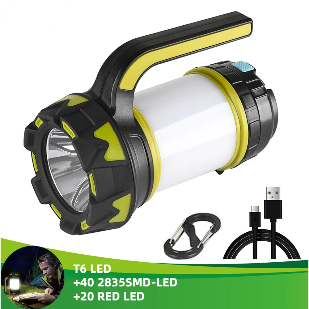 KADDGN Lanterne de Camping LED Portable USB Rechargeable 3000mAh Power Bank Super Bright Lampe de Poche Dimmable Spotlight Projecteur dextérieur 