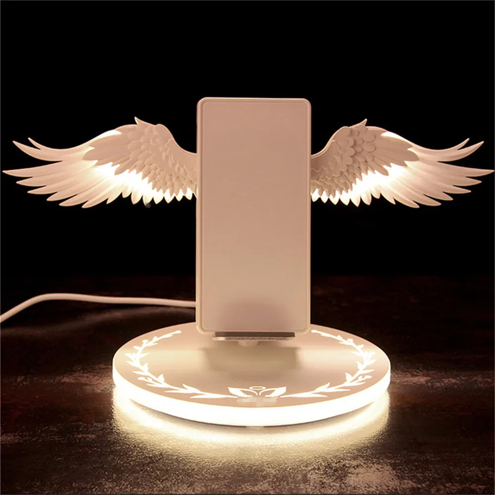 

Wireless Charging Dock 10W Angel Wings Fast Charger for iPhone&Android Smartphone For Samsung For HUAWEI Wireless Charging Stand