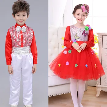 

stage Children's Chorus Costume Primary School Student Choir Boys Host Dress Poetry Recitation Singer Performance Costume