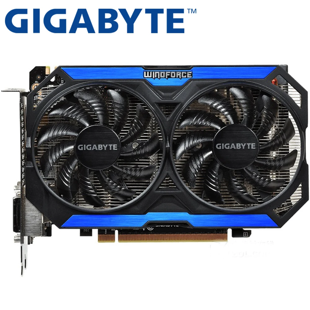 Видеокарта GIGABYTE GTX 960, 2 ГБ, 128 бит, GDDR5, для nVIDIA VGA-карт Geforce GTX960, б/у, 1050 TI 750-1