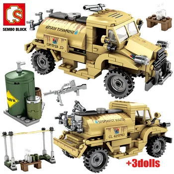 

SEMBO CITY Technic WW2 German Armored Car Model Building Blocks Military Tank Assault Trucks Bricks Educational Toys For Boys