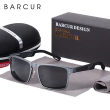 

BARCUR Aluminium Magnesium Sunglasses Square Men Sunglasses Polarized Male Sun glasses Women Sport Eyewear Oculos de sol