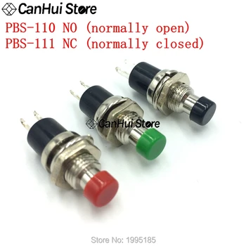 

10Pcs PBS-110 -111 7MM Momentary Push Button Switch Press The Reset Switch ON OFF Button Micro Switch Normally Open closed NO/NC
