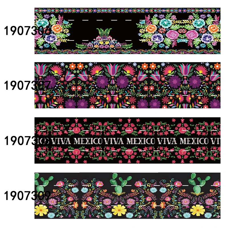 50 ярдов/партия) Красивая Мексиканская Лента с изображением цветов и кукол