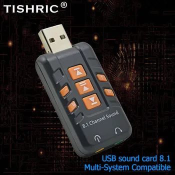 

TISHRIC USB External Sound Card 8.1 Audio Interface Microphone Earphone USB To Jack 3.5mm 3D Audio Headset For Windows Laptop