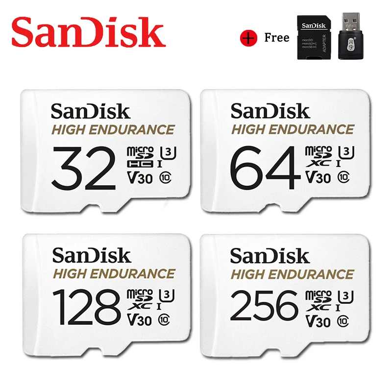 SanDisk высокопрочная карта памяти Micro SD 128 Гб 64 ГБ 32 ГБ 256 Гб Microsd U3 V30 4K Flash MicroSD карта для монитора видео Автомобильный видеорегистратор