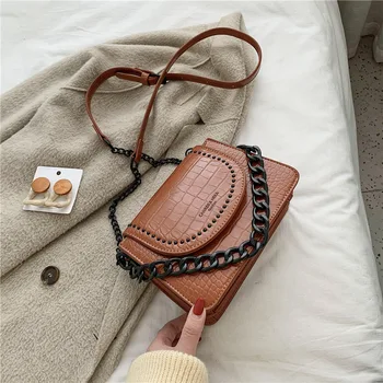

Stone Pattern PU Leather Crossbody Bags for Women 2020 Mini Shoulder Messenger Bag with Metal Handle Lady Travel Totes