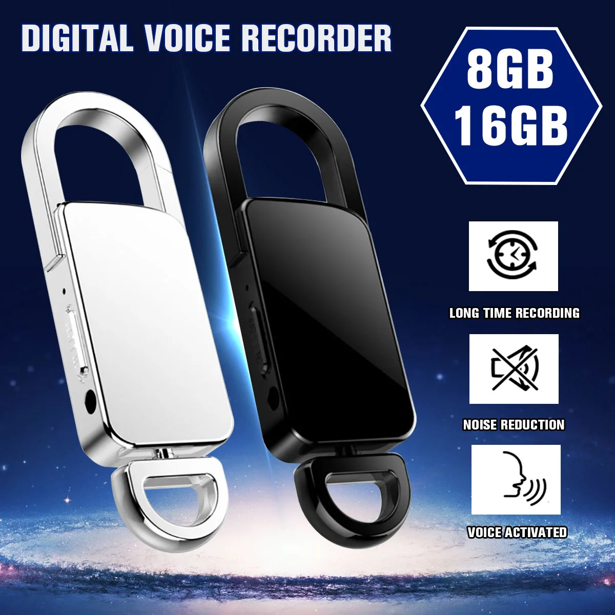 

NEW Keychain 8GB/16GB Voice Recorder USB Professional Dictaphone Digital Audio Voice Recorder With WAV Portable MP3 Player