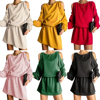 

OWLPRINCESS Elegant Women's Long Sleeve Dress with Round Neck Spring 2020