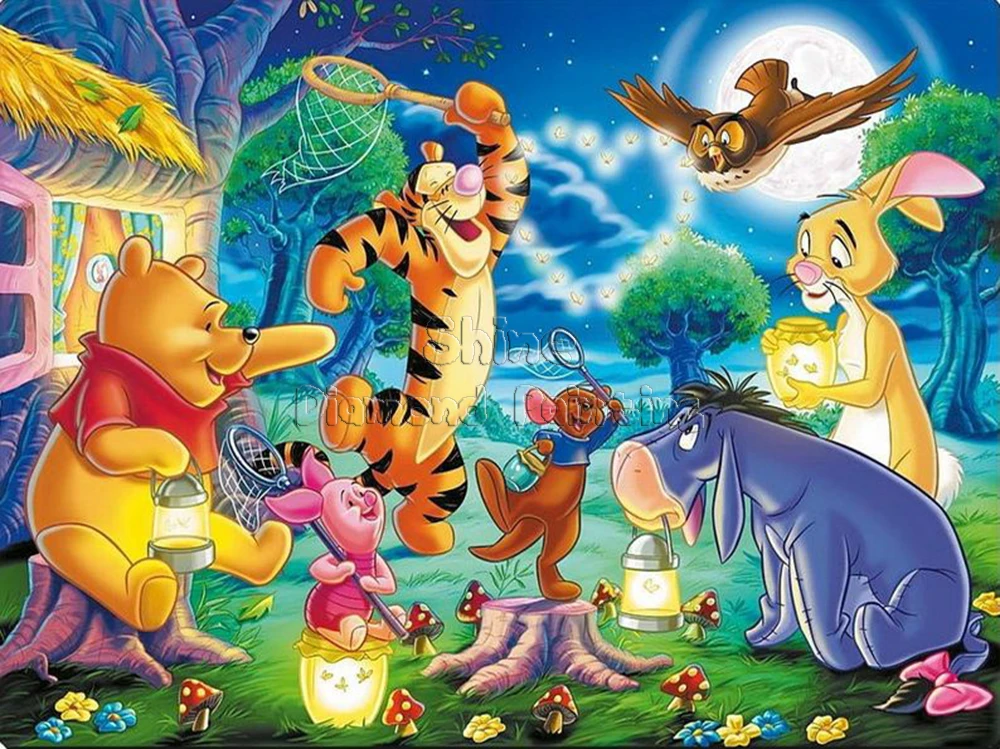 Disney New Arrival Diamond Painting Winnie The Pooh Mosaic Bear Animal  Embroidery Cartoon Picture Rhinestones 5D Decor For Home - AliExpress