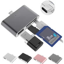 Elisona Многофункциональный тип-c концентратор OTG USB кард-ридер адаптер для CF SD TF карты для MacBook Air samsung Galaxy Note 8