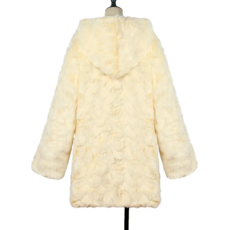 Oeak, Женское пальто с искусственным мехом, Осень-зима, повседневный трендовый кардиган с капюшоном, парка, теплая женская уличная одежда, пальто размера плюс