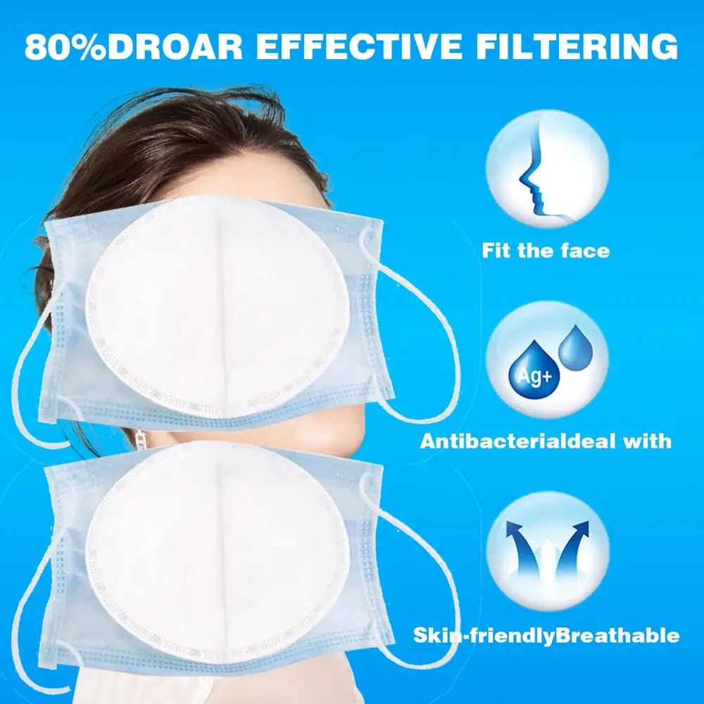 

50pcs/box Disposable Mask Filter Non-woven Fabric Three-layer Mask Filter Replacement Mask Inner Pad Three-layer Protection
