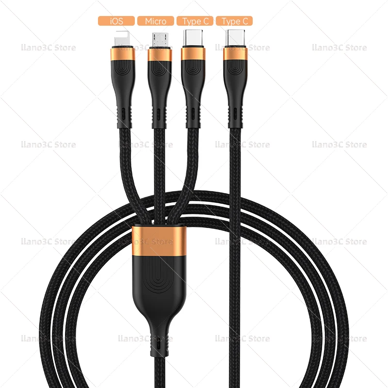 3 in 1 PD USB C Cable for iPhone 13 12 3in1 100W QC4.0 3.0 Fast Charging Micro USB Type C Cable for Macbook Pro Samsung Xiaomi type of android charger Cables