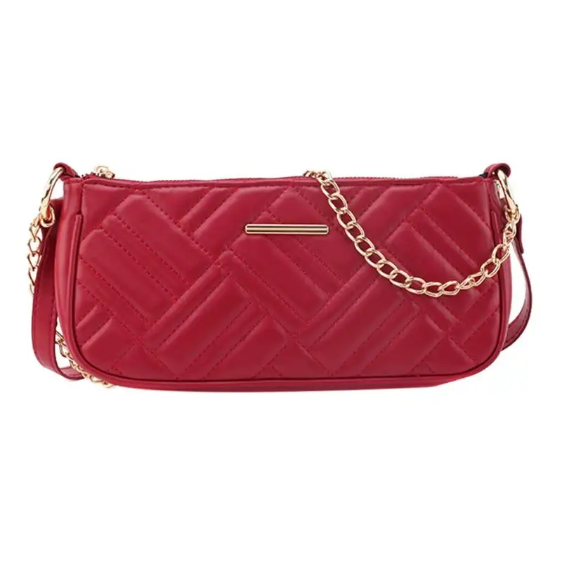 Модная седельная сумка из кожи аллигатора, женские роскошные сумки на плечо, Женская Повседневная сумка на плечо с цепочкой, сумочка, Прямая поставка - Цвет: Red