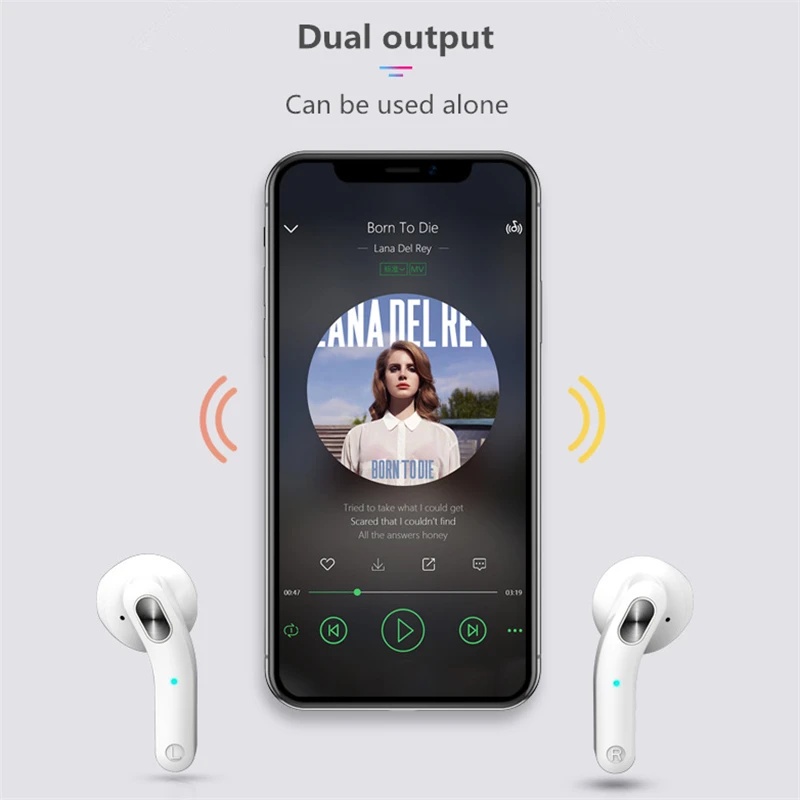 TWS 5 0 Bluetooth Earphone Marble Wireless Headphones HiFi Noise Reduction Touch Earbuds Sport Headset For Smart Phones