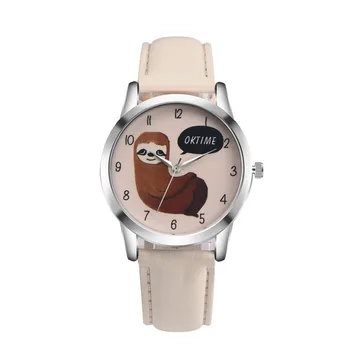 

Retro Cartoon Koala Design Women's watch Leather Band Analog Alloy Quartz wristwatch montre femme watches 2020 reloj relogio 926