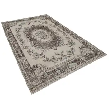 

182x290 Cm Beige Handmade English Vintage Area Rug-6x9 Ft