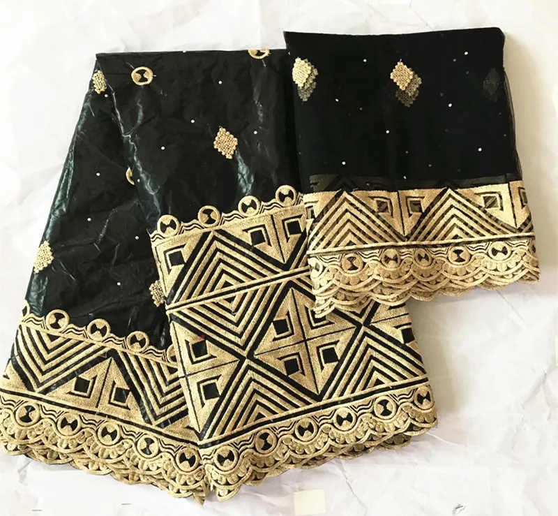 Индия Базен riche getzner умывальник riche getzner из жаккардовой парчи с камнями последняя нигерийская Кружевная повязка на голову 5+ 2 ярдов/партия