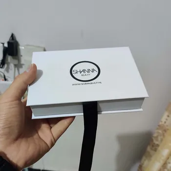 

Wholesale 500pcs/lot custom luxury paperboard rigid boxes with metalic logo magnetic and ribbon closure free shipping