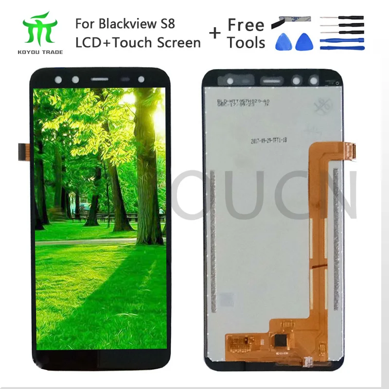 

For 5.7" inch 720*1440 BlackView S8 LCD Display+Touch Screen LCD Digitizer Glass Panel Replacement Repair Parts+Free Tools