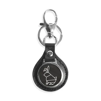 

Abstract Origami Rabbits Geometric Shape Leather Metal Key Chain Ring Car Keychain Gift