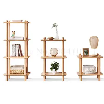 

Language Full Solid Wood Shelf Nordic Living Room Simple Small Bookshelf Modern Simple Layer Shelf Bedroom Shelf