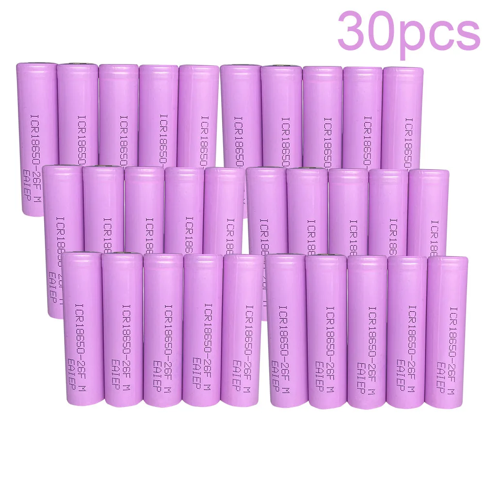 30PCS 18650 Battery 4 шт аккумулятор 18650 2600mah 3,7 V Аккумулятор для 18650 power bank DIY фонарик - Цвет: 30PCS 18650 Battery