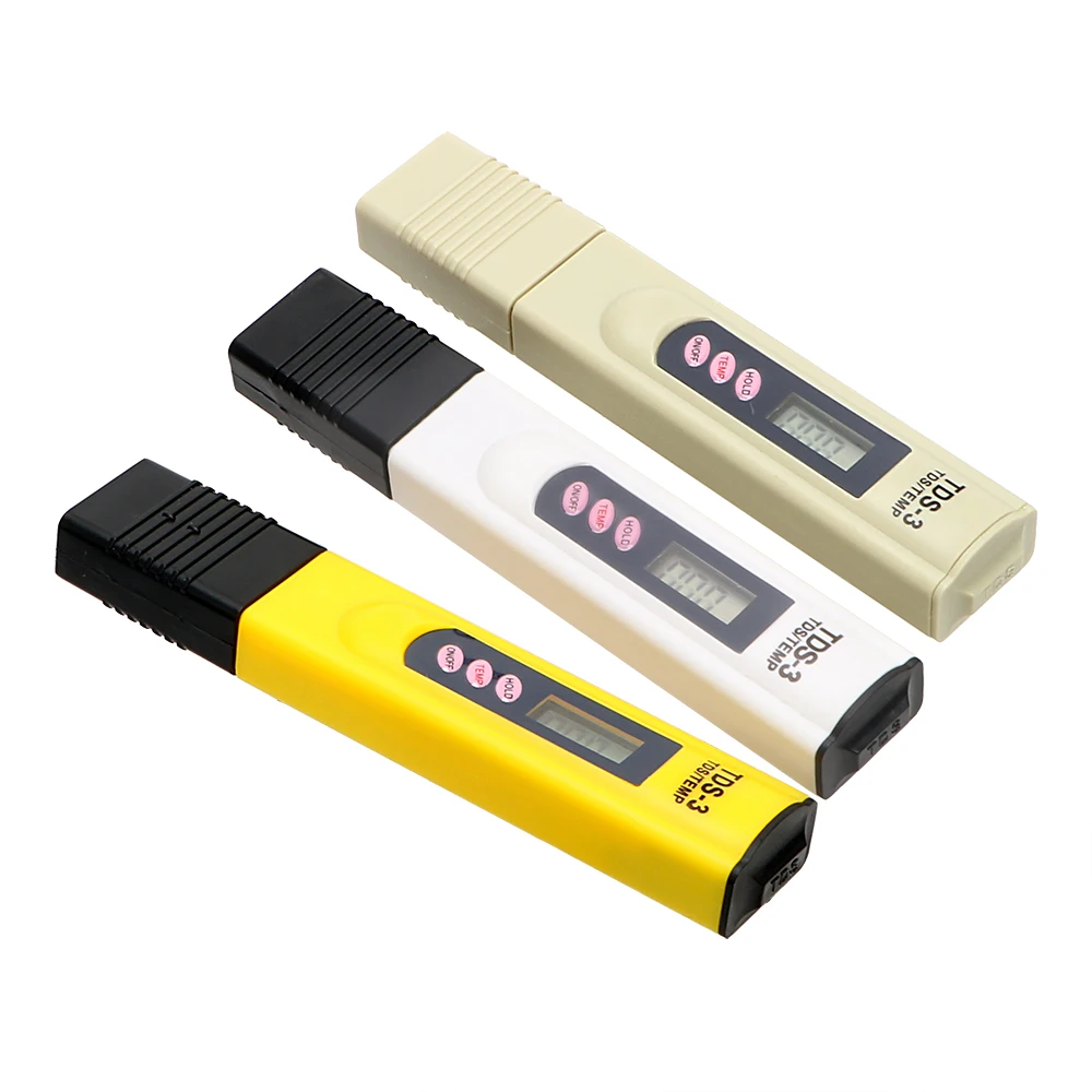 TDS Meter Tester 0-9999 PPM Water Meter Quality Testing Pen TEMP/PPM Portable Water Purity Filter Measuring Tools water quality detector water tester