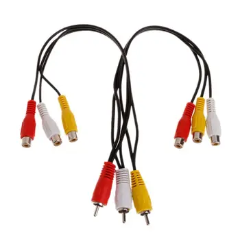 

1PC 3 RCA Male Jack to 6 RCA Female Plug Splitter Audio Video AV Adapter Cable