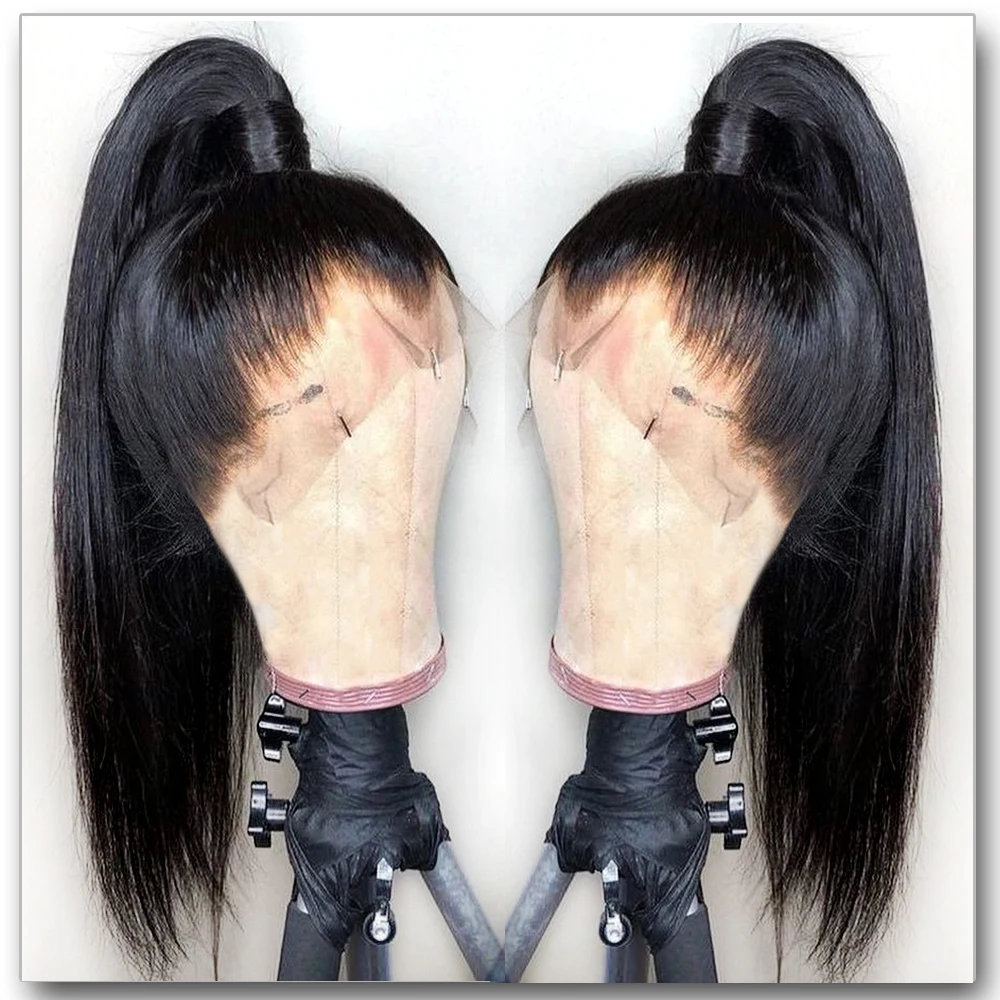 Comprar Peluca de cuero cabelludo falsa Peluca de encaje completo transparente nudos blanqueados invisibles Pre desplumado 13X6 Peluca de pelo humano de cuero cabelludo falso frontal Remy