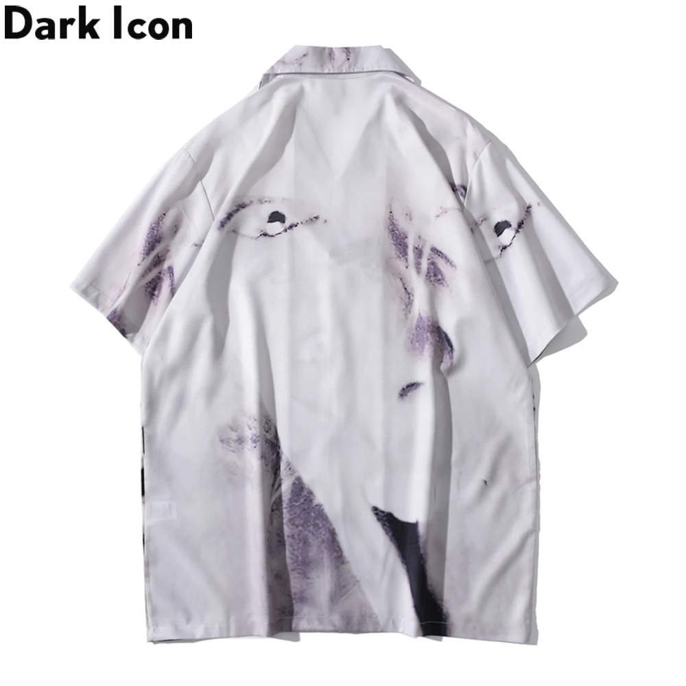 Dark Icon Vintage Street Men's Shirts Short Sleeve Summer Thin Material Hawaiian Shirt Man Blouse Male Top 2