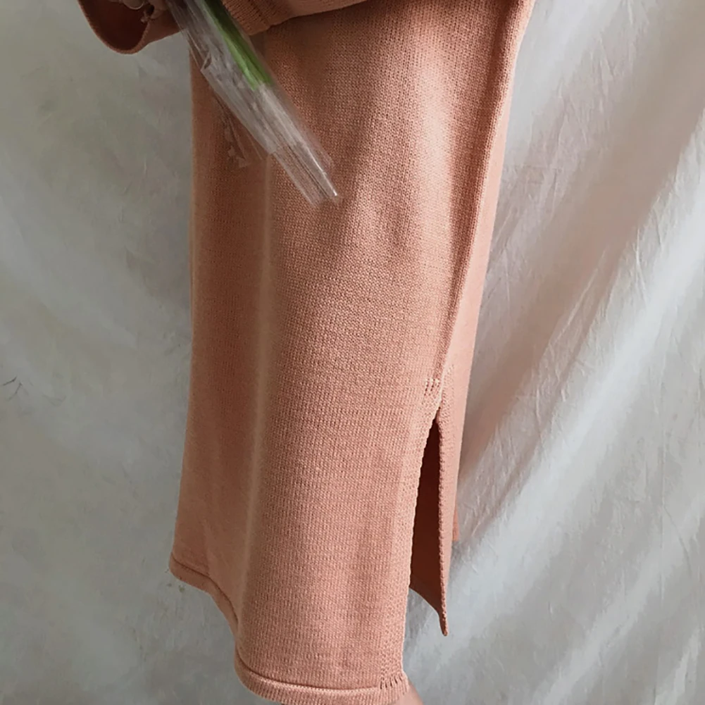 Sweater Fashion Korean Style Solid Long Acrylic Fibers Women Dress