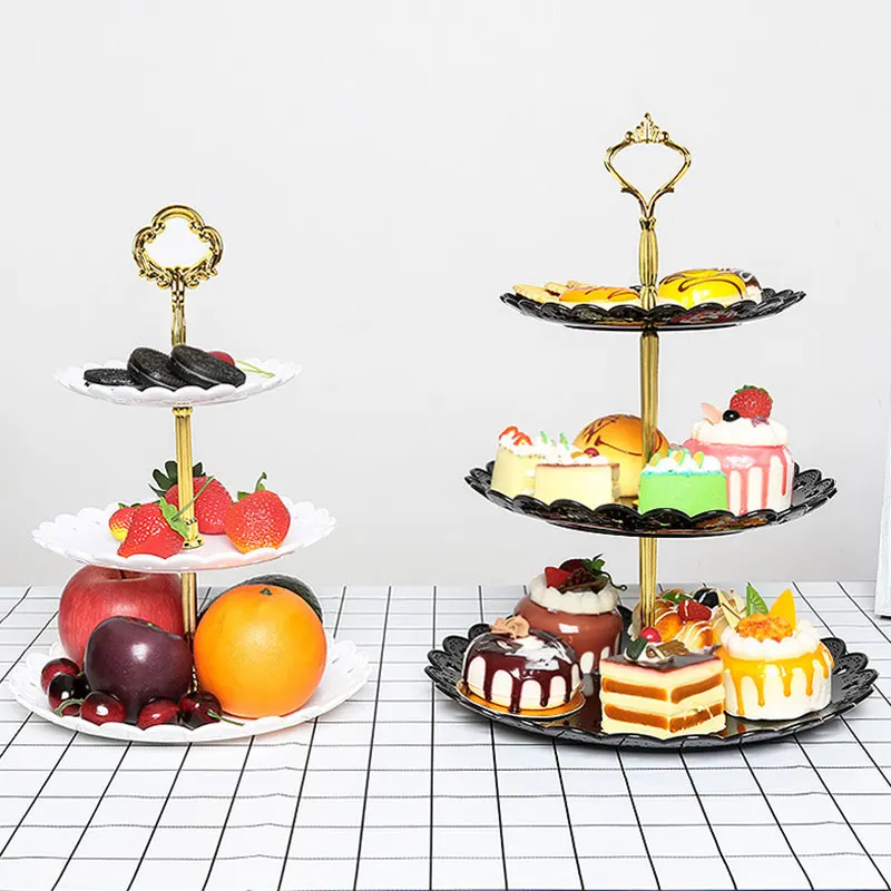 

Three-Layer Cake Shelf Fruit Basket Holder Decorative Bowl Stand Fruit Plate Dried Fruit Plate Storage Basket