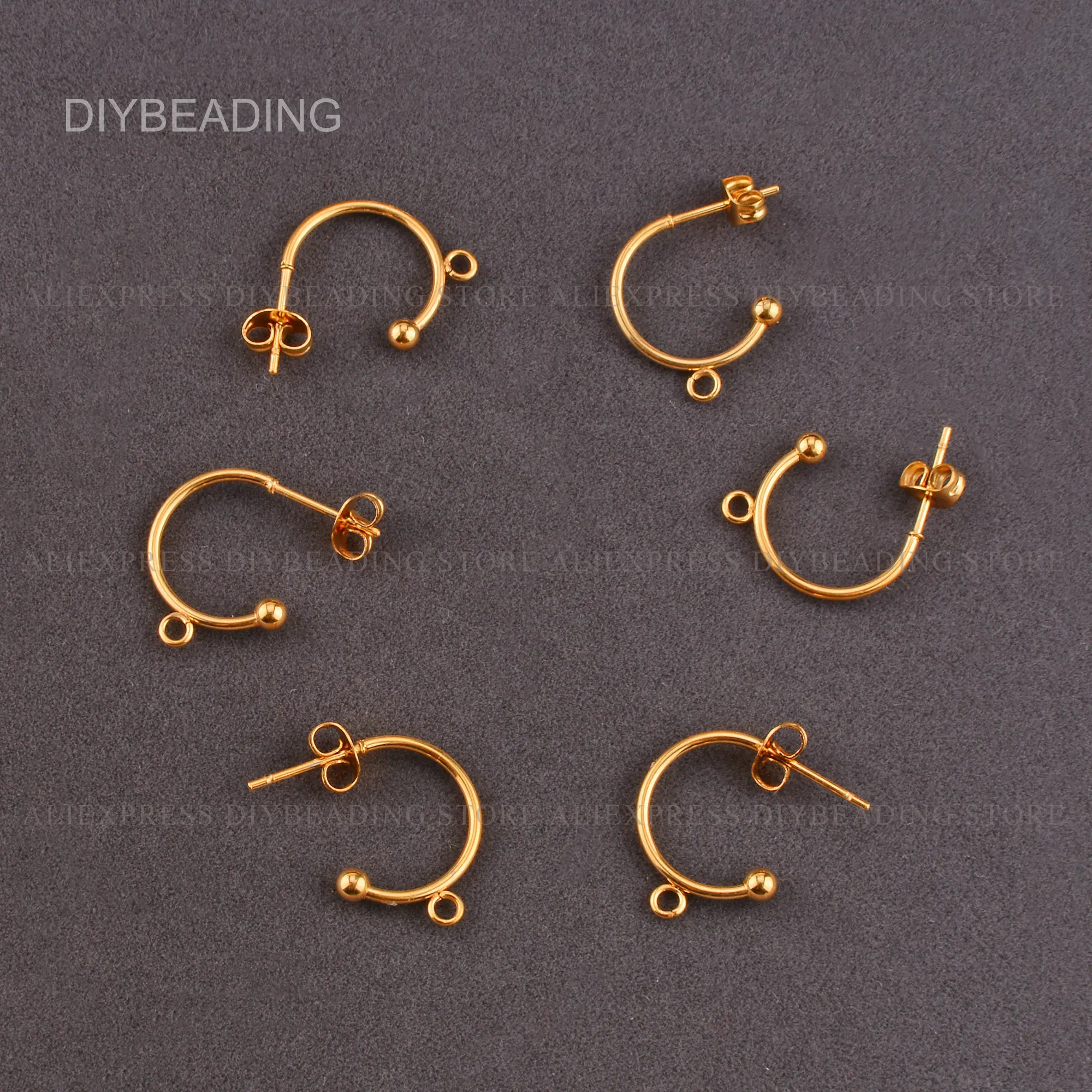 6-192 Pcs Half Circle Stud Earrings/Open Circle Hoop Earring/Gold Plated Stainless Steel Minimalist Half Hoop Geometric Earring