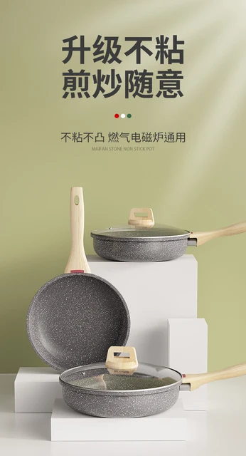 Aesthetic Pans Kitchen Vintage Handle Frying Non Stick Pans Medical Stone  Wok Cooking Japanese Jogo De