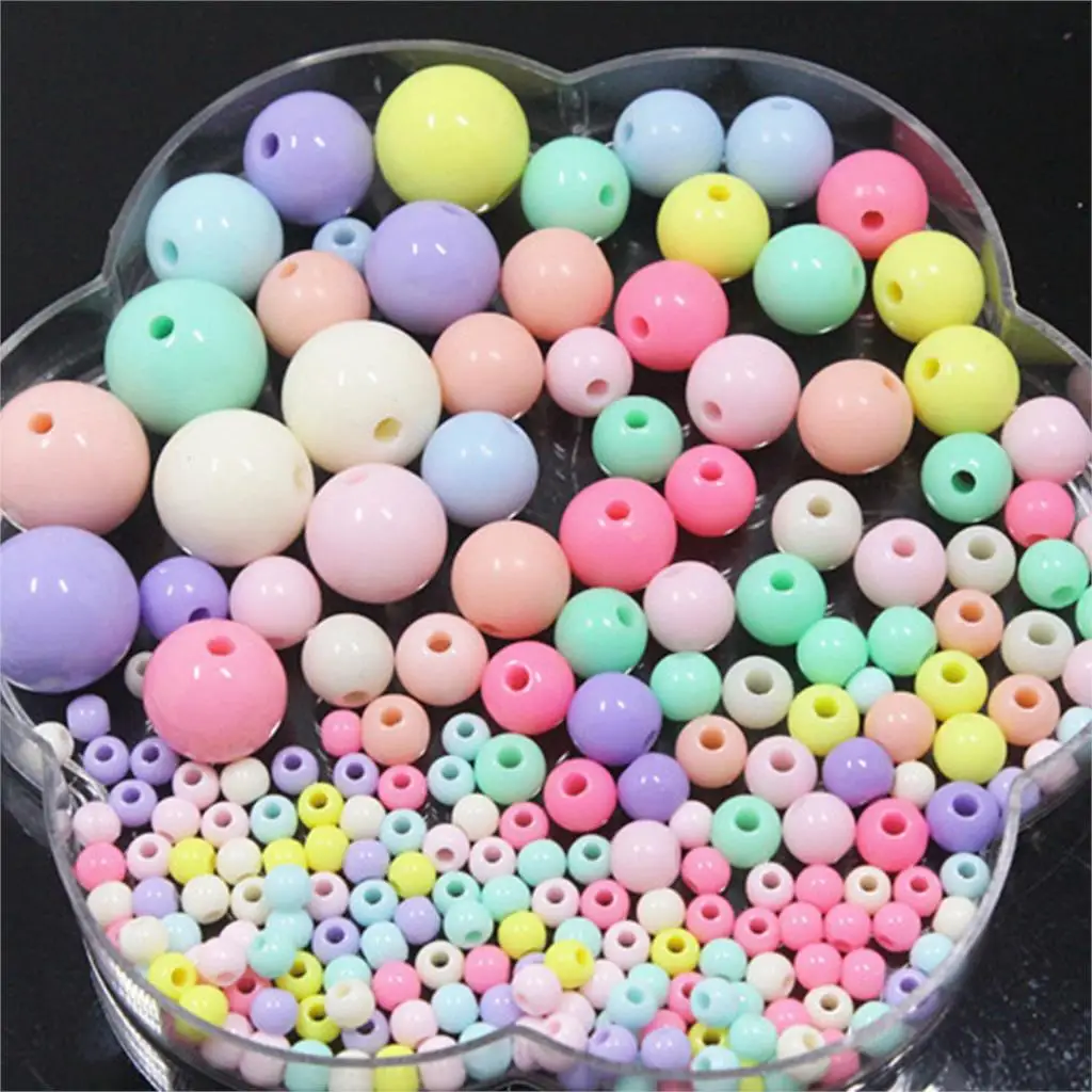 

Craft DIY Mixed Pastel Color Acrylic Smooth Ball Round Beads Charm 4mm-20mm Kids