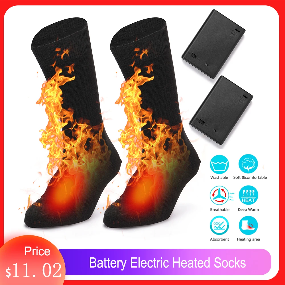 Heated Socks Electric Motorcycle Riding Warm Hiking Women Camping for Winter Battery-Powered