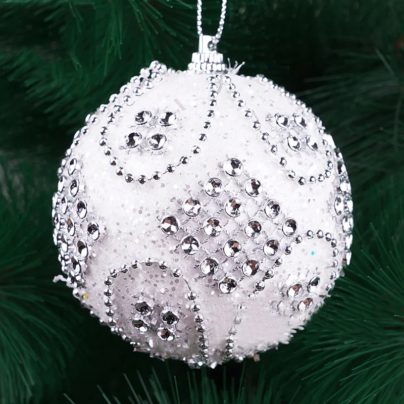 Christmas Balls 8cm Glitter Bauble Tree Hanging Ornament Christmas Decorations