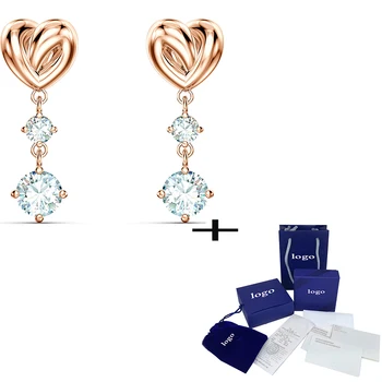 

2020 High Quality Fashion Elegant LIFELONG HEART Pierced Earrings, for Girlfriend Exquisite Birthday Valentine's Day Gift
