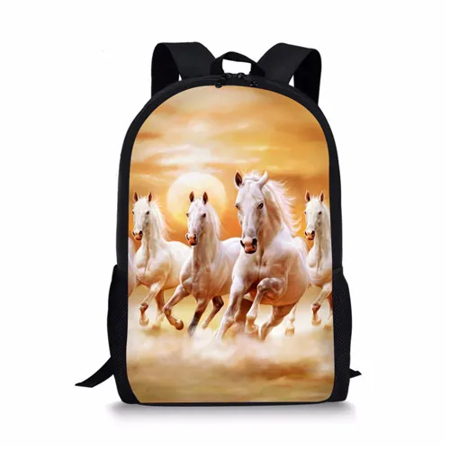 FORUDESIGNS/Лошадь Детский рюкзак с принтом комплект школьных сумок для подростков; нижнее белье для девочек, сумка для книг типа «сатчел» школьный рюкзак - Цвет: XQ0098C