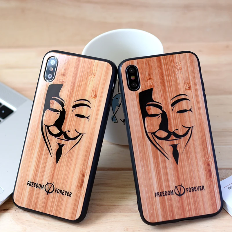 

JASTER New Imitation wood grain TUP+ tempered glass phone case For iPhone 6 6S 7 8 7 8PLUS X XS XR XS MAX Explosion-proof phone