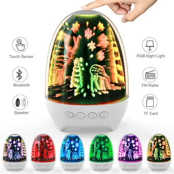 

7 Colors Night Light Bluetooth Speaker Portable Wireless 3D Retro Atmosphere Lamp Usb Charging Kids Living Room Bedroom Lighting