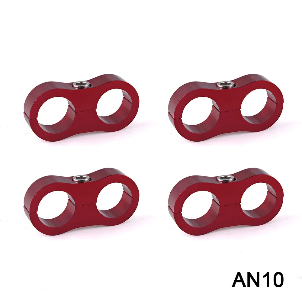 RASTP-4Pcs AN8 AN10 алюминиевый анодированный плетеный шланг трубка разделительный зажим автомобильные аксессуары RS-HR013 - Цвет: AN10-red