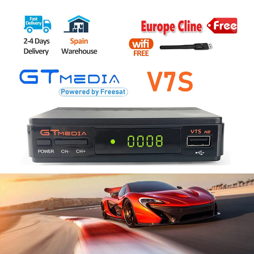 Ресивер DVB-S2 спутниковый ТВ ресивер Freesat V7 обновление до Gtmedia V7S с USB wifi Поддержка Европа cline сетевой обмен