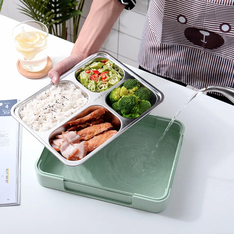 Японский Ланч бокс с отсеком 304 Нержавеющая Сталь Bento коробка для детей офисный