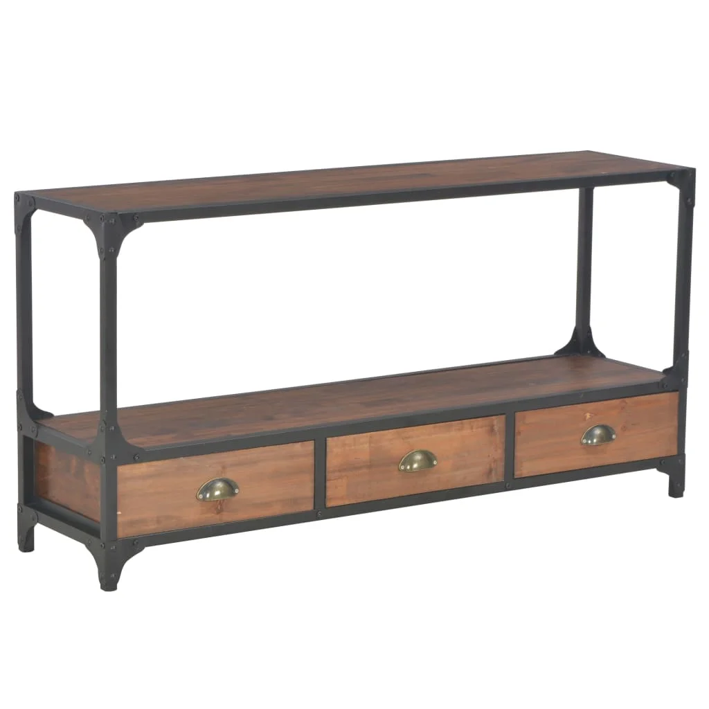 

VidaXL TV Cabinet with 3 Drawer Solid Pine Wood Computer Monitor Muebles De Sala Mesa De Tv Old Style Tv Furniture 120x30x60cm