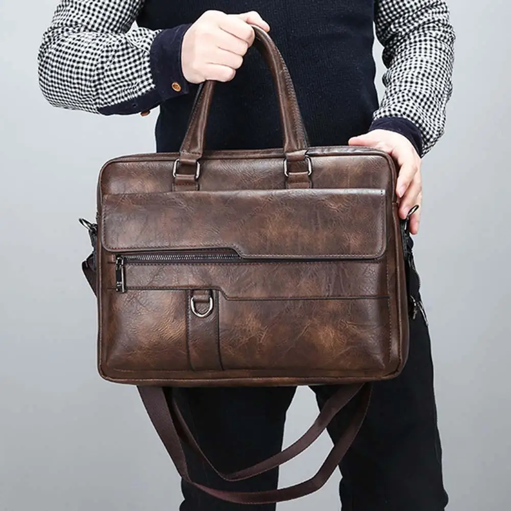 Men Leather Briefcase Shoulder Bag Casual Business Handbag Tote Messenger Bags Men Leather Briefcase Shoulder Bag Casual Business Handbag Tote Messenger Bags