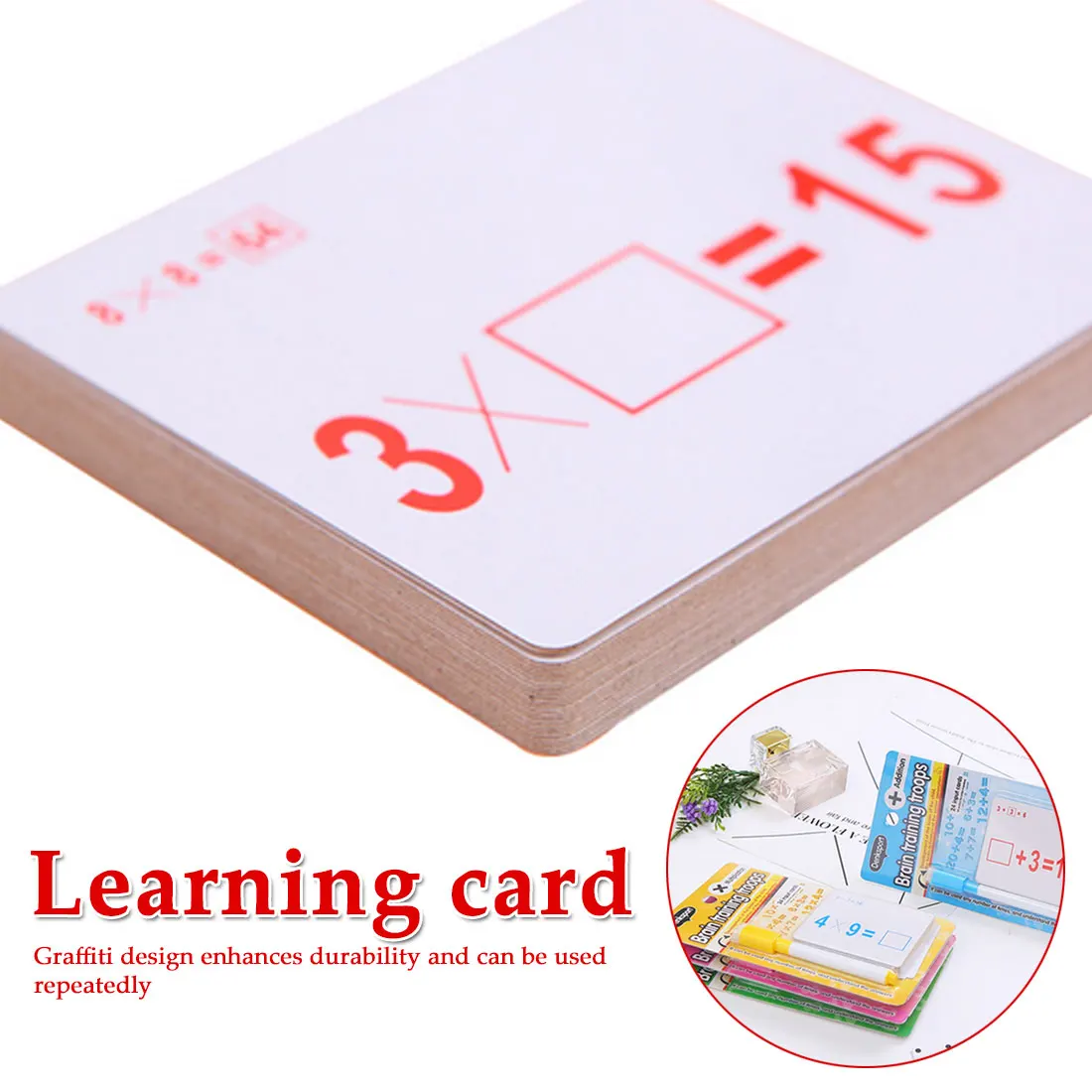 Mathematics Teach Card with Erasable Pen Math Educational Toys for Children Preschool Tool Kindergarten Games