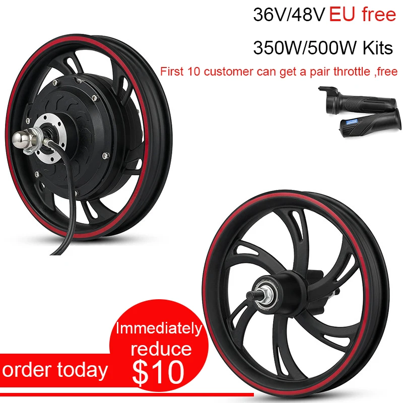 Best E Scooter Motor 36V350W Rear Engine Wheel Brushless Hub Motor Bicycle Bike Electric Bike Kit 500W 12 Front Wheel  Motor Citycoco 0